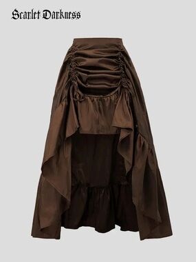 Scarlet Darkness Asymmetrical chameleonic Gothic skirt